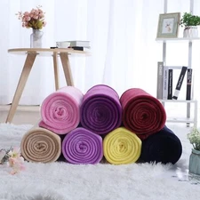 PiccoCasa Fleece Flannel Throw Blanket Solid for Living Room Bedroom and Travel