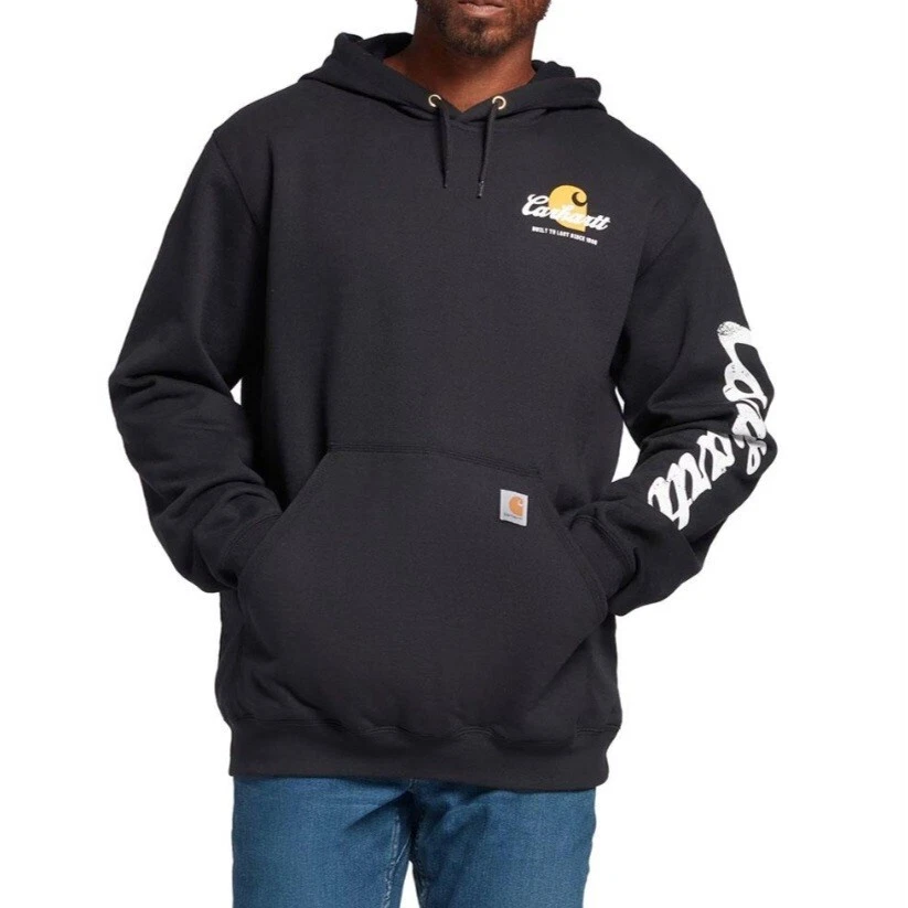 Carhartt Original Fit Spellout Logo Mens 3XLT 3XL T Tall Hoodie 104483  Black | eBay