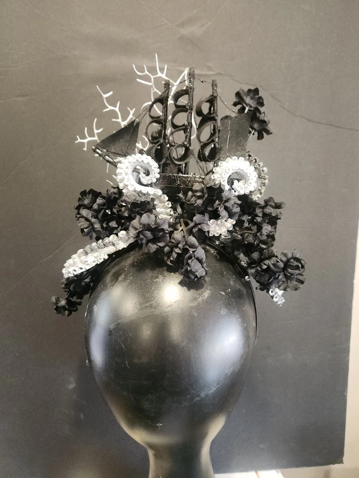 Pirate Headband, Silver And Black, Tentacle Headband, Ship HHeadband, Pirate  - Image 3 of 3