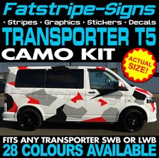 to fit VW TRANSPORTER T5 CAMO GRAPHICS STICKERS STRIPES DECAL VAN CAMPER SWB LWB
