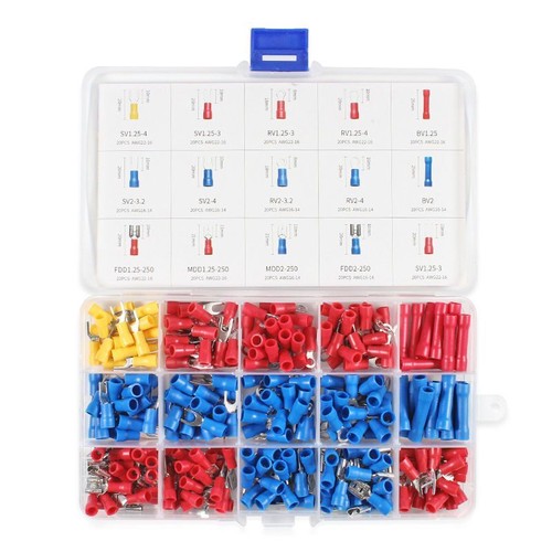 SN-02C Wire Crimping Terminals Lugs Insulated Crimp-Butt Ring Spade Connectors - Picture 3 of 13