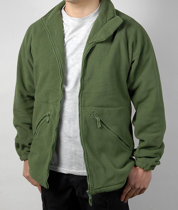 Authentic British army green fleece jacket zip sweater jumper