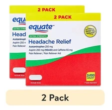 4 Pack - Equate Extra Strength Headache Relief Caplets 250mg - 400 Caplets