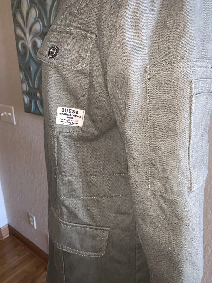 Abrigo Chaqueta Carga Militar Otoño Guess Los Angeles Niños Talla XL 20 Verde Foto 4 de 4