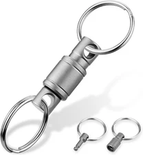 Titanium Quick Release Keychain, Upgraded Detachable Key Ring Key Holder with 2