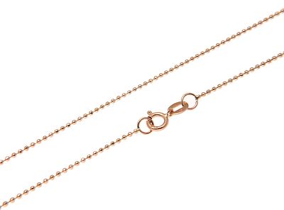 1 MM MASSIVE 14K ROSÉGOLD DIAMANTSCHLIFF PERLE KUGELKETTE HALSKETTE 16 18 20 - 24''