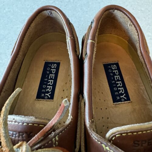 Zapatos Sperry Top Deslizantes Barco Dos Tonos Cuero Marrón Para Mujer’s 6 Usados en Excelente Condición Envío Gratuito - Imagen 4 de 8