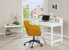 Scrivania ufficio camera cameretta Hilda cm 110 x 69 x 76/91h Bianco INTER LINK