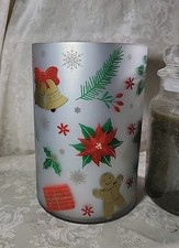 Yankee Candle MERRY POINSETTIA Reflective Glass Large Candle Jar Holder - NIB