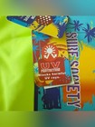 Surf Society Swim Trunks Shorts Mens Large Neon Green Purple Retro Elastic Waist — photo 4