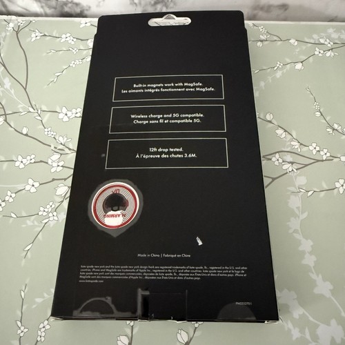 Kate Spade Protective Magsafe Case iPhone 15 Pro Max black Pink white Flower New - Zdjęcie 4 z 4