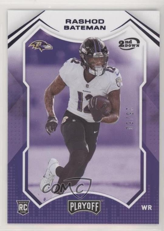 2021 Panini Playoff Rookies 2nd Down 25/50 Rashod Bateman #213 Rookie RC 2qw