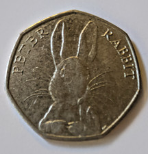 UK 50p Fifty Pence circulated Beatrix Potter 150th anniversary: Peter Rabbit