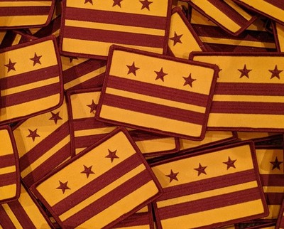 WASHINGTON DC FLAG PATCH embroidered iron-on Burgundy Gold commanders colors
