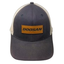Sombrero Doosan Trucker Azul Beige OS Parche Snapback Turbomachinery Services Logo Inc