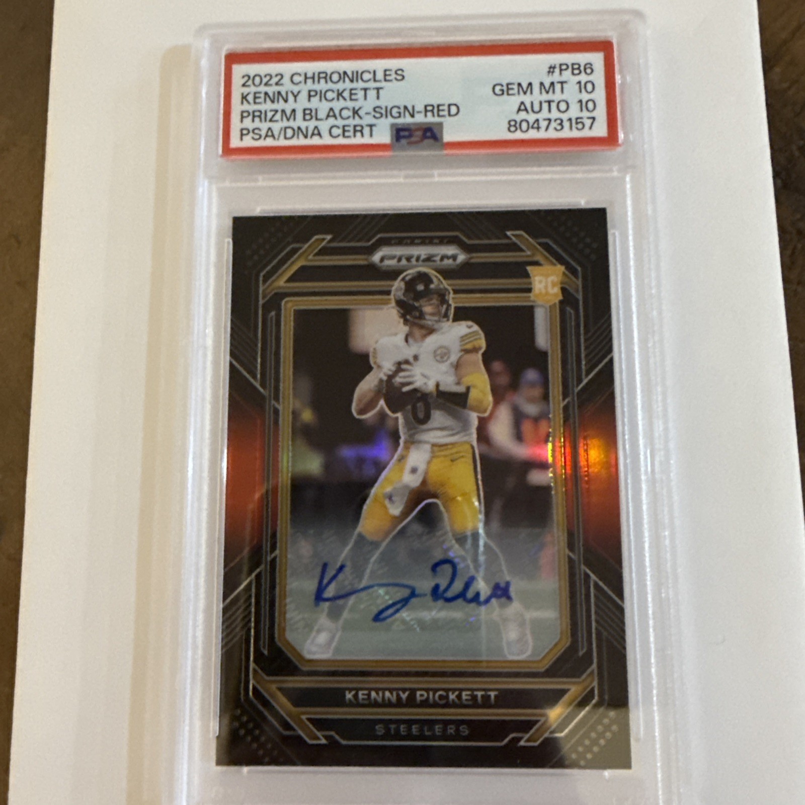 Kenny Pickett Panini Chronicles Prizm Black #PB6 Red