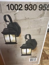 Hampton Bay 1-Light Bronze Outdoor Wall Mount Lantern w/ Seeded Glass 2 Pack 4s