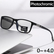 Square Anti Blue Light Glass Photochromic Sports Reading Glasses Men Sunglasses