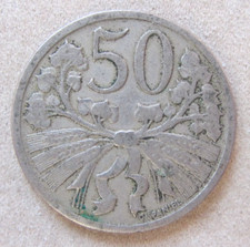 Tschechoslowakei 50 Heller 1921 Kupfernickel sehr schön