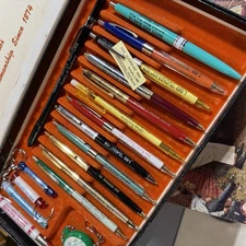 Lot Vintage Advertising Pens - USA Readyriter Mixed Brands, Estate Find
