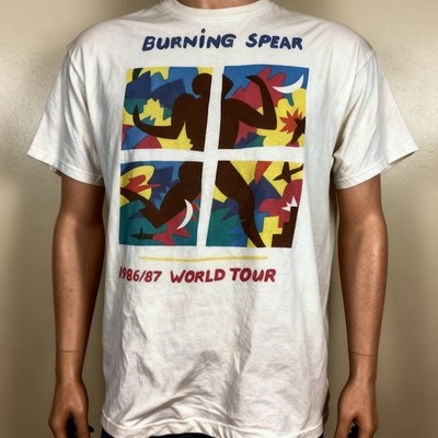1986 1987 Burning Spear World Tour Concert White All Size Shirt