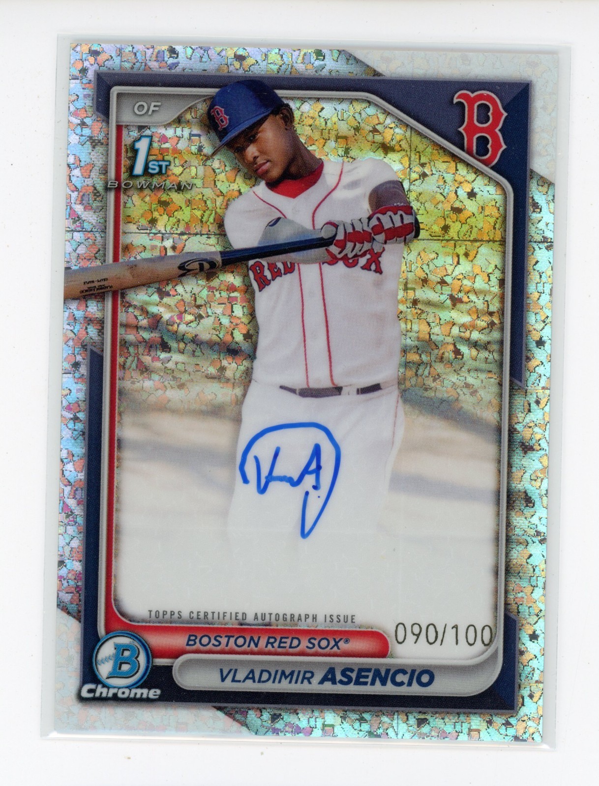 2024 Bowman Chrome Vladimir Asencio 1st Prospect Mini Diamond Ref AUTO /100 (JV)