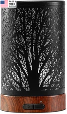 Essential Oil Diffuser 150Ml Black Metal Aromatherapy Oil Diffuser Ultrasonic C