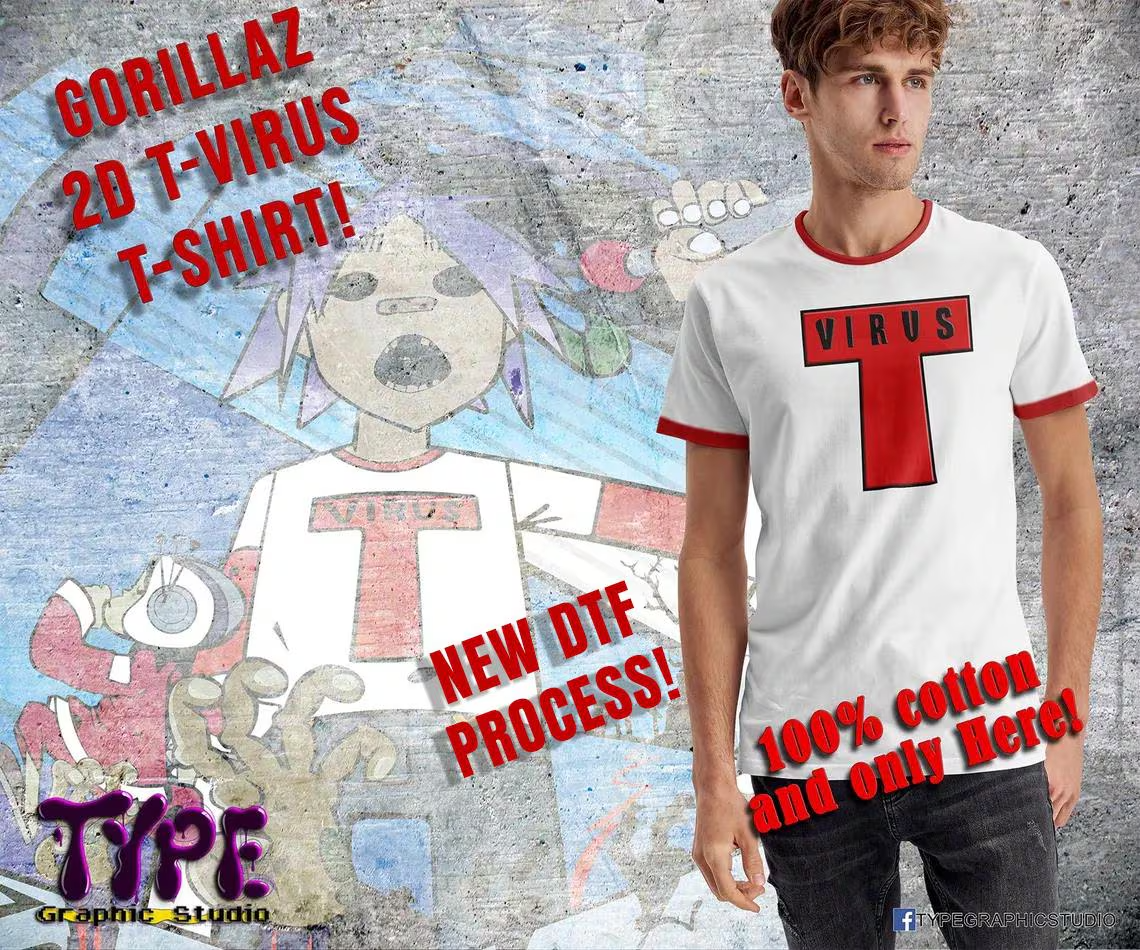 Gorillaz 2D T virus t shirt, Super Soft Unisex T-Shirt Tee | eBay