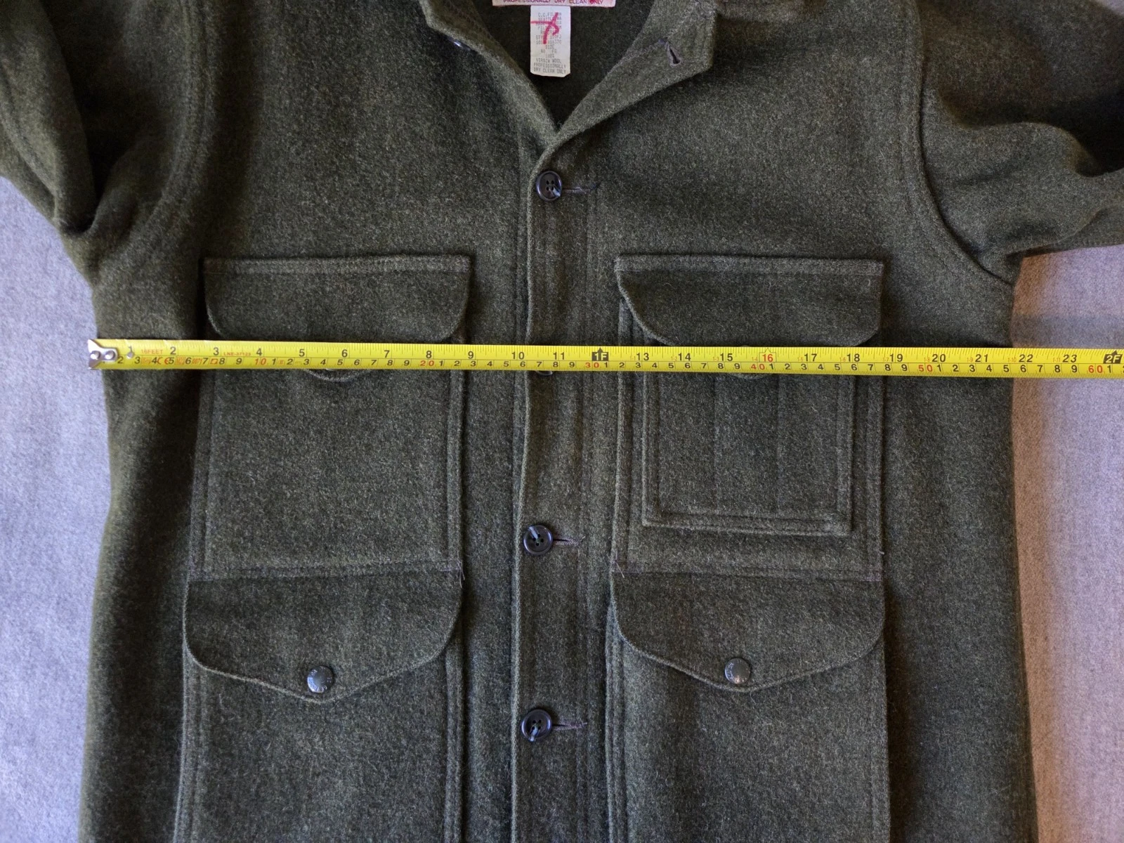 Filson Mackinaw Wool Cruiser Jacket | Size 40 | Forest Green | MSRP $599 | MiUSA - product detail image 14