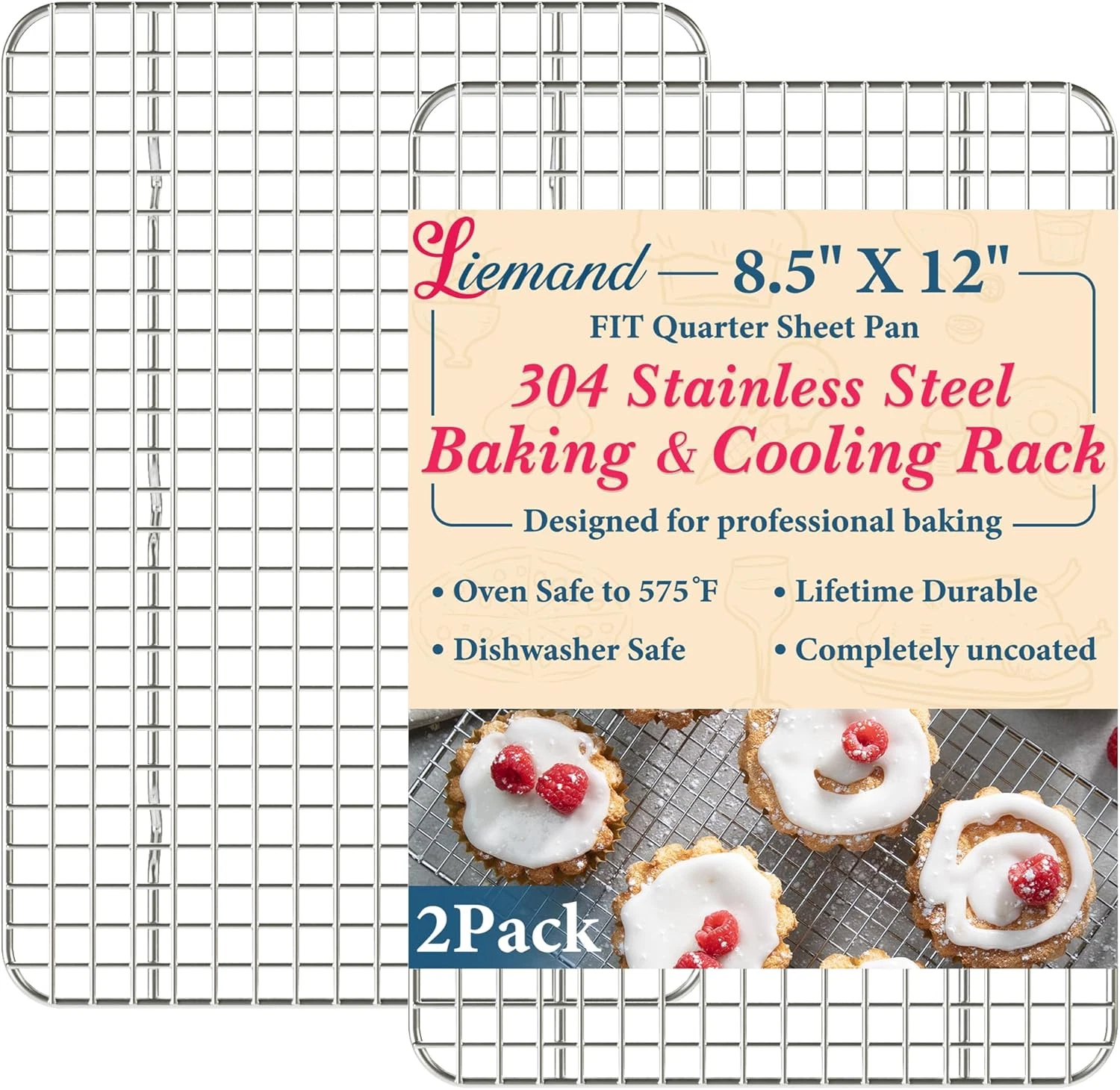Cooling Racks for Cooking and Baking - 8.5"X12" Oven Safe Premium Stainless Stee
Opens in a new wind