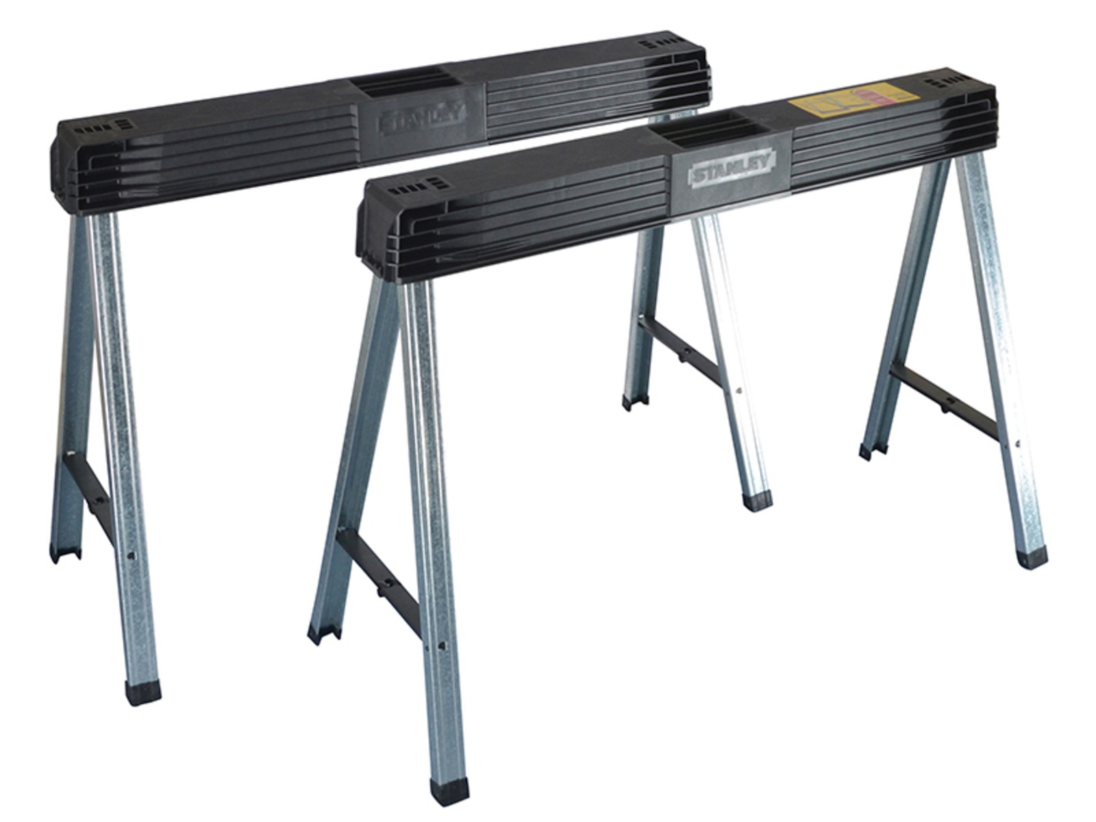 STANLEY Hand Tools Folding Metal Leg Sawhorses (Twin Pack)