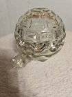 Vintage Anchor Hocking Clear Glass Turtle Trinket Box Bowl Small, Shell Lid USA
