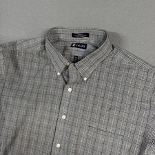 Chaps Shirt Mens XXL 2XL Gray Glen Check Classic Fit Long Sleeve Button Dress