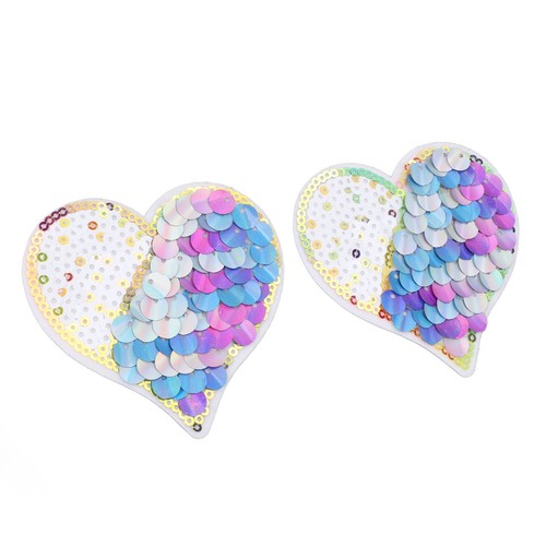 1 Paar Brustwarzenpasten blau Pailletten Herzform Design atmungsaktiv Pasties Nipp TPG - Bild 19 von 22