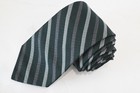 HICKEY FREEMAN STRIPED GREEN SILK MEN'S NECK Tie W:3 1/2" BY L:60" — photo 1
