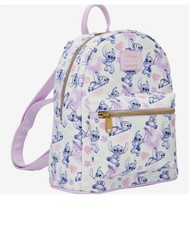 Loungefly Disney Lilo  Stitch Mini Backpack Pink Hearts Purple Stitch NEW
