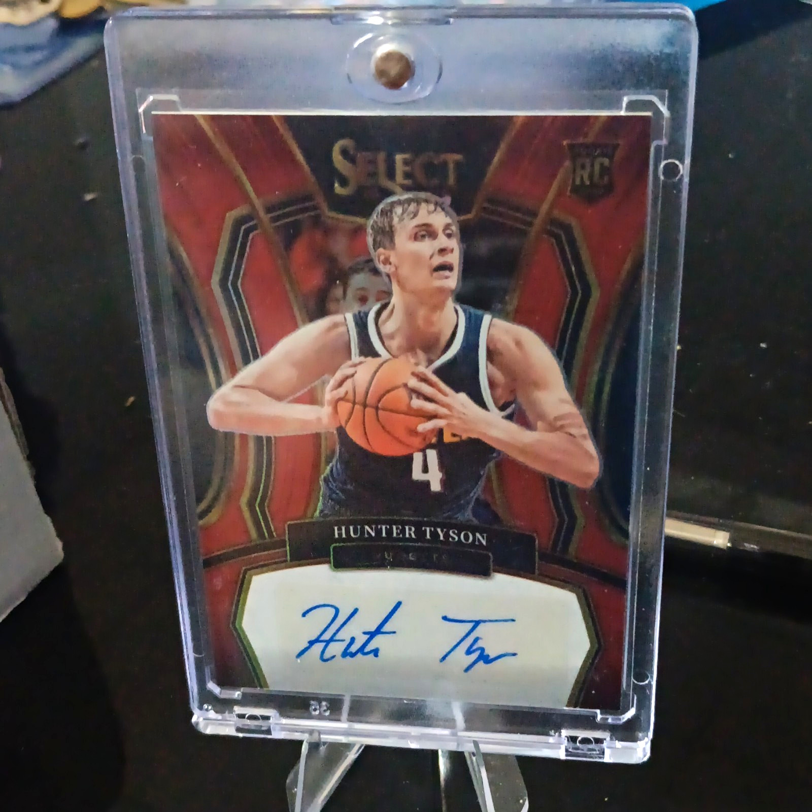 Panini 2023-24 Select Rookie Signatures Hunter Tyson RS-TYS RC Auto Red /99Omega