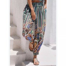 Anthropologie Boho Smocked Palazzo Pants Size Small Festival Hippie