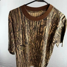 Vintage 80s Realtree Camo Shirt Mens Medium Single Stitch Pocket Tee Paper Thin