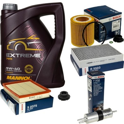 BOSCH Inspektionspaket 5 L MANNOL Extreme 5W-40 für BMW 3er Touring 320i 328i