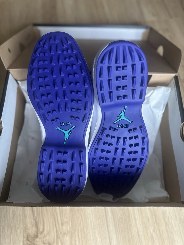 Men’s Jordan ADG 5 W White Grape Ice Golf Shoes Size 10 FQ7874 100 (NEW) - Image 4 of 4