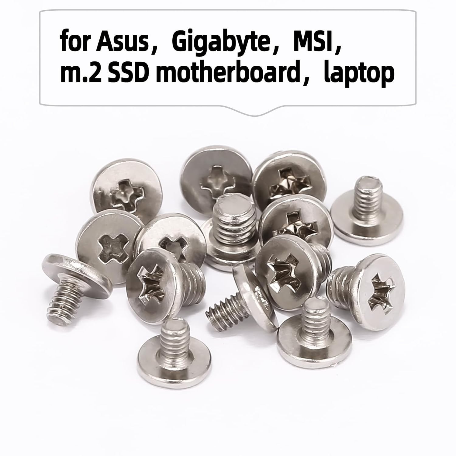 46PCS NVME M.2 SSD Mounting Screws M.2 SSD Screw Kit for Asus Gigabyte ASRock