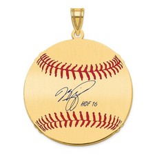 Gold-plating over Sterling Silver Mike Piazza Hall of Fame Signature Large Epoxy