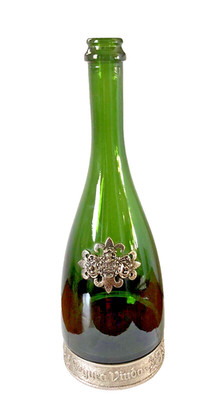 Segura Viudas Brut Reserva Heredad Cava Wine Bottle w/ Pewter Crest ~ EMPTY