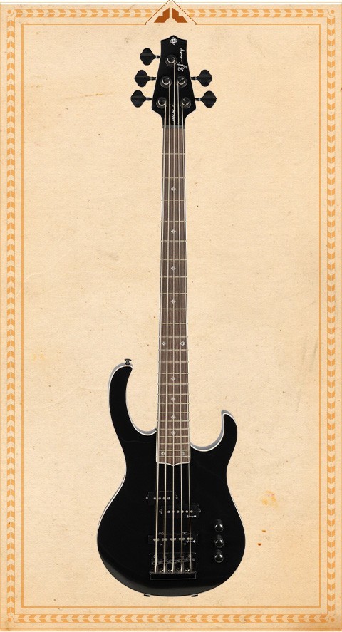 H Jimenez LBS5-BK Camalen 5 String Bass Guitar Glossy Black 96390₽