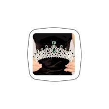 Crystal Wedding Tiaras and Crowns for Women Elegant Royal Queen Silver-green