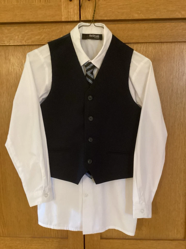 Conjunto completo de traje de vestir formal para niños G230 Gino Giovanni azul marino talla 12 Foto 2 de 3