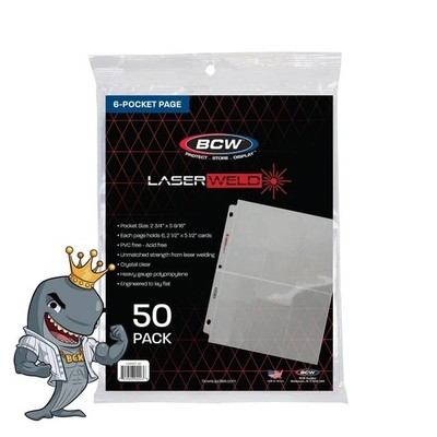 BCW LaserWeld 6-Pocket Tallboy/WIdevision Pages 50ct Box FREE SHIP