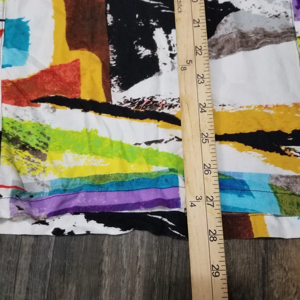 Vintage Jams World Shirt Mens Large Multicolor Abstract Art Print Hawaiian Rayon - Image 2 of 4