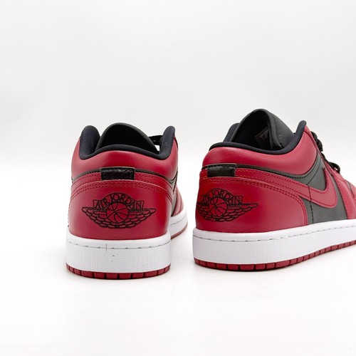 *NEW* Men NIKE Air Jordan 1 Low GYM RED / BLACK (553558 606) 👍 - Picture 4 of 5
